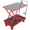 VEVOR Carrello Elevatore Idraulico, Capacità 230kg, Altezza di Sollevamento 220-720 mm, Piattaforma Elevatore Manuale a Forbice Singola con Cuscinetto Antiscivolo, Carrello Idraulico a Forbice Rosso