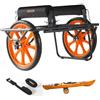 VEVOR Carrello per Kayak, Capacità di Carico 150 kg, Carrello per Trasporto di Pagaia Pieghevole, con Pneumatici in Gomma, Gamba di Supporto, Cinghie di Ancoraggio, per Kayak, Canoe, Paddleboard