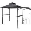 VEVOR Gazebo per Barbecue 243x150 cm, Tenda Gazebo per Barbecue da Esterno con Tettoia, Tetto a 2 Livelli, Copertura per BBQ da Giardino in Acciaio Verniciato a Polvere, per Grigliate, Feste, Picnic