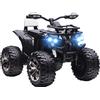 HOMCOM Quad per Bambini 3-5 Anni a 12V con Fari e Presa USB per Musica