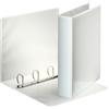 Esselte ESSENTIALS Panorama Binder, Raccoglitore 4 anelli a D personalizzabile, Raccogli documenti A4 con tasche esterne per personalizzazione capacità 580 fogli, 22 x 30 cm, Dorso 6 cm, Bianco, 49704