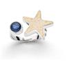 DUR Anello con stella di sabbia in argento sterling 925, con sabbia da spiaggia e pietra di cianite, di colore argento/blu, misura 52, R5977.52