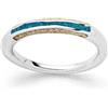DUR R5984.58 Anello Wave Play in argento sterling 925 con pietra cianite sabbia e sabbia da spiaggia rifinito in argento/blu/beige Misura: 58
