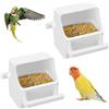 Pawfly 2 Pezzi Mangiatoia per Uccelli da Gabbia - Dispenser Cibo/Acqua con Ganci e Trespolo per Pappagalli Parrocchetti Calopsite e Canarini