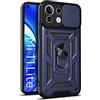 DESSEN Cover per Xiaomi Mi 11 Lite 5G / 4G / 11 Lite 5G NE, Custodia Morbida in Silicone TPU/PC e Obiettivo Case, Antiurto Guscio con Magnetico Anello Rotante Supporto Bumper. Blu