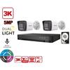 HIKVISION KIT VIDEOSORVEGLIANZA HIKVISION 4 CANALI 5 MPX 2 TELECAMERE BULLET 5MPX 3K HYBRI