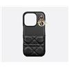 DIOR Autentica custodia DIOR Lady Dior IPHONE 16 Pro Cannage pelle di agnello NERA...