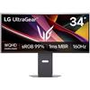 Lg Monitor 34" ( LED 3440x1440 UWQHD 160Hz ) ULTRAGEAR Curvo Black 34G600A B AEU