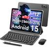 Blackview Mega2 Tablet 12 Pollice Android 15 Tablet con Tastiera 24GB RAM 256GB ROM con