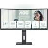 AOC MONITOR CURVO 34 LED VA WQHD 21:9 4MS 300 CDM, REG ALTEZZA, USB-C, DP/HDMI,