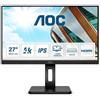 AOC MONITOR 27 LED IPS 4K UHD 16:9 350 CDM, USB-C, DP/HDMI, PIVOT, MULTIMEDIALE