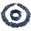 Bling Jewelry Ampio Chunky Pietra Blu Lapis Chips Dichiarazione Bib Collana Per Le Donne Collare Bracciale Elastico Per Le Donne Set 18 Pollici