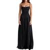 OULIWANGLUO Abito da donna in tulle, lungo, da sera, per matrimonio, cocktail, sexy, elegante, per feste, Nero 1, M