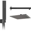Metaform - Set Kit Restyling Doccia SEVEN BLACK con Soffione Quadrato 25 cm Nero Opaco