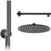 Metaform - Set Kit Restyling Doccia SEVEN BLACK con Soffione Tondo 25 cm Nero Opaco