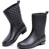 Hitmars Stivali Pioggia Donna Stivaletti Gomma Bassi Giardino Impermeabili Chelsea Boots Antiscivolo Eleganti Comodi Nero Taglia 37
