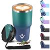 KollyKolla Bicchiere Termico 600ml 20oz, Tazza Termica con Doble Pared Reutilizable, Borraccia Termica in Acciaio Inox, sin BPA, Tazza da Viaggio per Caffe, Termos Caffè para Viajes, Oficina, Deporte, Escuela