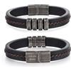 Lam Hub Fong Bracciale da Uomo Personalizzato con Nome Bracciale in Pelle Vintage per Papà Marito Regalo per Festa del papà Natale Compleanno (A-4 nomi)