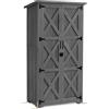 MCombo M MCombo armadio da giardino in legno, casetta da giardino piccola resistente alle intemperie, casetta per attrezzi da esterno, per area esterna balcone terrazza, 55×90×169cm, 0878-F (Grigio)