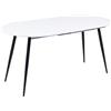 Beliani Tavolo da pranzo ovale allungabile moderno con piano in MDF e gambe in acciaio, bianco e nero 120/160 x 80 cm Starverto
