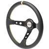 Simone Racing Volante Auto SPEC Eco-Pelle Nera Cuciture Gialle 350Ømm Calice 95mm S.Racing