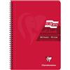 Clairefontaine Europa 5805Z - Quaderno con rilegatura a spirale, copertina lucida e resistente, 180 fogli a righe, formato A4 e pagine microperforate, copertina rossa
