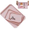 CaiYuanGJ Set di 3 vassoi di servizio, vassoio di plastica rettangolare, vassoio di servizio rosa, vassoio di servizio in plastica, vassoio antiscivolo rettangolare, per cucina, sala pranzo, caffè (rosa)