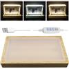 JOJOCY Base di esposizione con luce in cristallo a luminosità regolabile per vetro artistico, supporto in legno con luce notturna dimmerabile a 3 colori, base rettangolare a LED per arte in vetro cristallo
