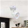 Aulaiyi Faretti da soffitto, Plafoniera a LED a 1 luci Plafoniera per interni con attacco E14, Plafoniera Plafoniere con base rettangolare in legno, plafoniera a LED girevole a 350°, bianco (senza lampadina)
