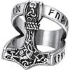 Supcare Anello Acciaio Uomo con Martello di Thor's, Anelli Vichighi Argento a Fascia con Nodo Celtico, Anello di Dichiarazione Vintage con MIsura 22,25 Circonferenza 62.1mm, Idee Regalo.
