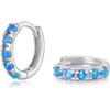 SILBERTALE Orecchini a cerchio in argento 925 con opale bianco/blu/rosa/verde, orecchini a cerchio in oro, piccoli orecchini a cerchio, senza nichel, 6/8/10mm, 10mm Innendurchmesser, Argento sterling