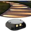 Planetitaly Segnapasso LED Esterno Solare Luce Calda Bianca 3000K, Luci Solari da Scale Impermeabilità IP54, Lampada Solare per Terra Sentieri Marciapiede Giardino Faretti Segna Passi Solari (Cubo)