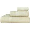 Vionara Home Set Asciugamani 3 Pezzi (Viso + Ospite + Telo) in Spugna 560gr, 100% Cotone, Asciugamani per Bagno, Palestra, Hotel e Spa, Morbidi e Assorbenti, Tris Bagno (Beige)