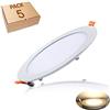 Yafido Plafoniera LED Ultra Pannello magro 12W Luci da Incasso Rotondo Bianco Caldo 3000K Equivalente a 70W 960LM 220V Cartongesso Luce Non-Dimmerabile Confezione da 5