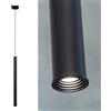 Planetitaly Lampada moderna sospensione elegante cilindrica LED 3W luce cucina pendente 50cm tavolo da pranzo bar ristorante 230V (Colore Nero, Luce 3000K)
