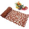 ZJchao Runner da tavola in feltro, motivo traforato a fiori, tovaglia, tovaglietta, sottobicchiere, accessorio per decorare la sala da pranzo, lavabile, 100 x 30 cm marrone