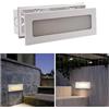Planetitaly Faretto segnapassi LED 6W CCT incasso rettangolare parete IP65 moderno lampada muro luce viale giardino esterni 230V (Bianco)
