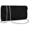 TINDTOP Pochette da donna, pochette da sera formale, a tracolla, per feste, matrimoni, cocktail e balli studenteschi, nero