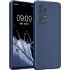 kwmobile Custodia Compatibile con Samsung Galaxy A53 5G Cover - Protezione Back Case Morbida - Silicone TPU Effetto Metallizzato Blu Metallizzato