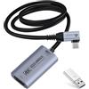 Guermok Carte de Capture Vidéo 4K 60FPS, USB-C 90°, 1m, 1080P 240FPS USB3.0 HDMI vers USB A/C pour Streaming, Compatible Pad, Switch 2/1, Quest 3, Mac, PC, OBS