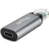 Mygatti Adattatore da USB C a Ethernet(grigio),da presa di tipo C a spina RJ45,convertitore portatile da 1 Gbit/s da USB C a rete,supporta cavo USB C e USB-A-C,compatibile con MacBook Pro, iPad Pro