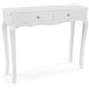 VERSA Tavolo Entrata Cagliari, Stile Fusion-Chic, 80x100x35 cm, Legno Laccato, Bianco