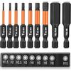 GOTRUST 9pcs Punte per Cacciavite Esagonale Magnetiche, 1/4 Punte Esagonali Inserti per Avvitatore Professionali Lunghi da 50mm, Hex Allen Power Bit Set in Acciaio S2, H1.5 H2 H2.5 H3 H4 H5 H6 H8 H10