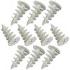 AERZETIX - C67110 - Set di 10 Tasselli elicoidali Ø28x50mm per fissaggio su isolamento polistirene poliuretano EPS XPS - impronta esagonale a 6 lati - per viti 4.5mm - in plastica