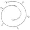 Engelsrufer Keep it so simple cavigliera in argento Sterling con 5 zirconi pendenti, chiusura a moschettone, lunghezza regolabile, senza nichel, dimensioni: 22 + 5 cm, 22+5cm, Argento sterling,