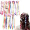Plipdhy 48 Pezzi Extension per Capelli Colorati con Clip per Bambini con Fermagli，ciocche colorate per capelli bambina，ciocche colorate per capelli ，Trecce Accessori Sintetico, per Ragazze Partito Festival