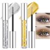 Prreal Set di 2 mascara con glitter a lunga durata, mascara colorato, waterproof, Diamond Sparkling Eye Make Up Silver Gold Mascara