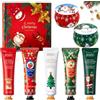 Meemion Set Regalo Natale, 5 Crema Mani Natale, 2 Candele Profumate Natalizie, Set Crema Mani Donna Regalo, Crema Mani Secche e Screpolate, Regali Natale per Mamma, Colleghi
