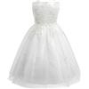 ranrann Vestito da Cerimonia Bambina Elegante Pizzo Fiori Abito da Battesimo per Bambine Abiti da Sposa Matrimonio Damigella d'Onore Cocktail Nozze Nuziale Comunione Avorio 6 Anni