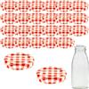 mikken 25 coperchi TO43 4,5 cm per bottiglia di vetro Twist-Off tappo di ricambio per bottiglie di latte e succhi di frutta, colore rosso, bianco, a quadretti